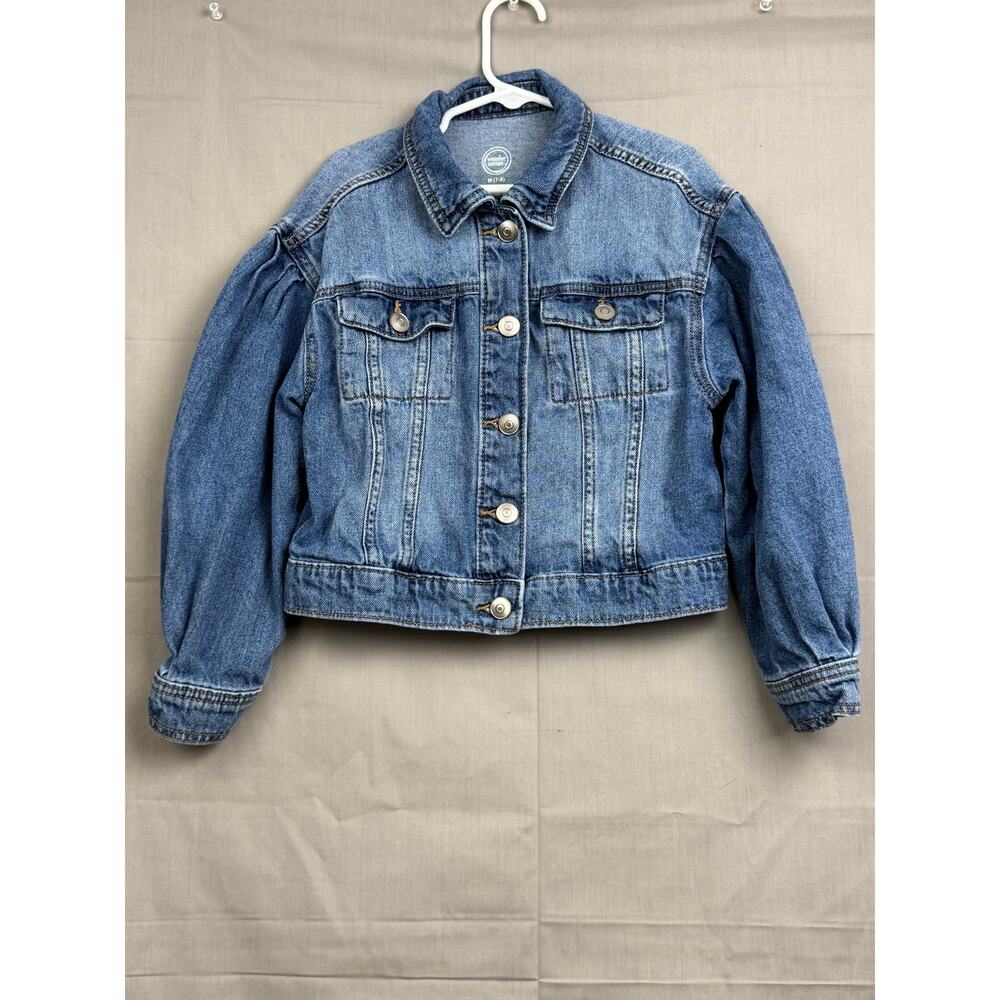 Wonder Nation Girls Denim Button Up Jacket, Size M (7/8)